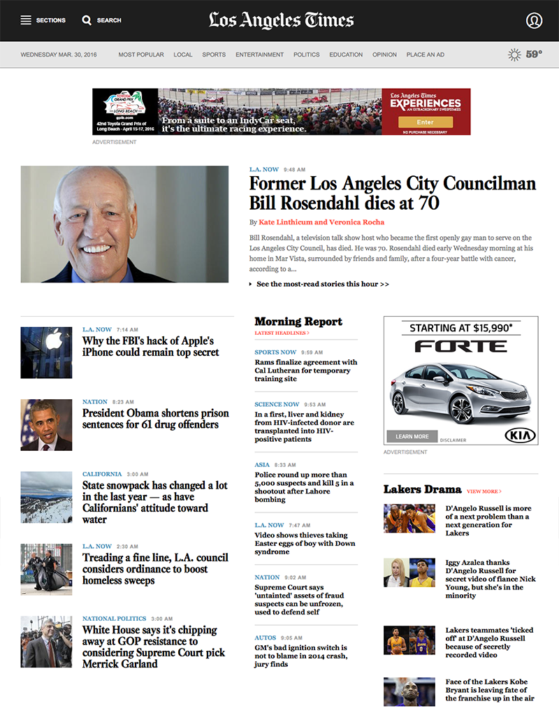 Los Angeles Times Redesign